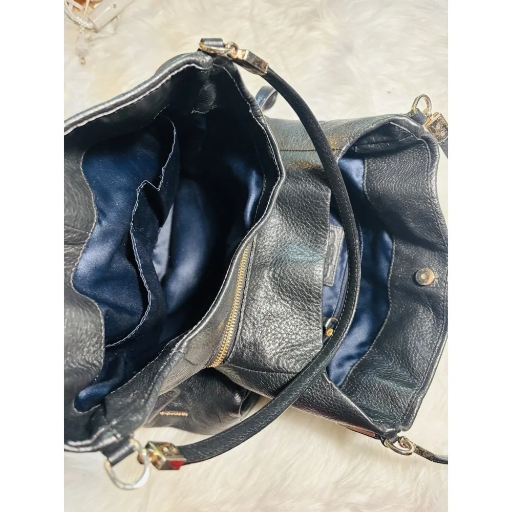 Coach Madison Phoebe Black Pebbled Leather Three Compartment Large Shoulder Bag